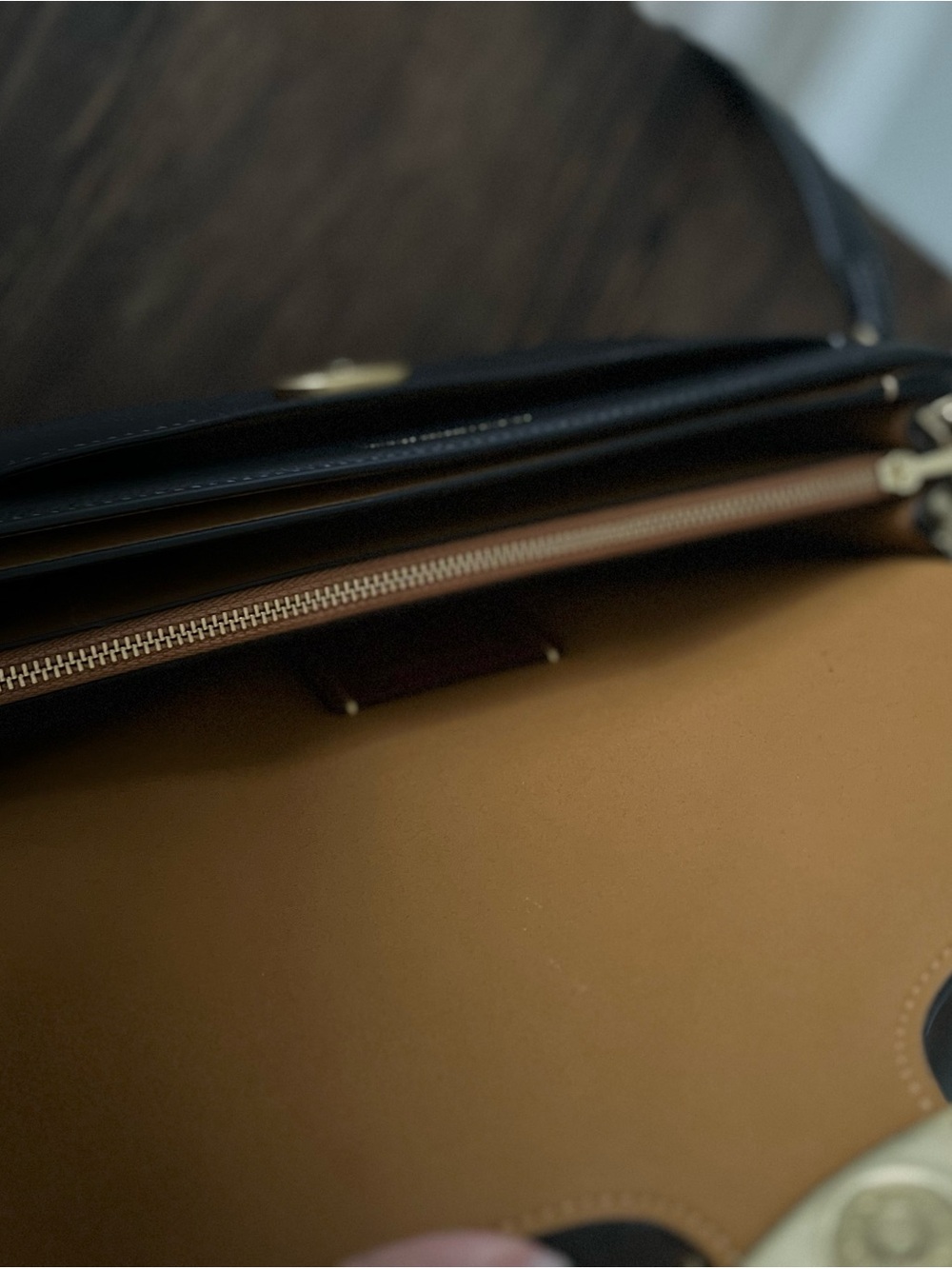 Coach Black Leather Crossbody with Gold-Tone Hardware - Picture 6 of 9